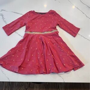 Mini Boden Pink Dress with Gold Accents - Size 4/5